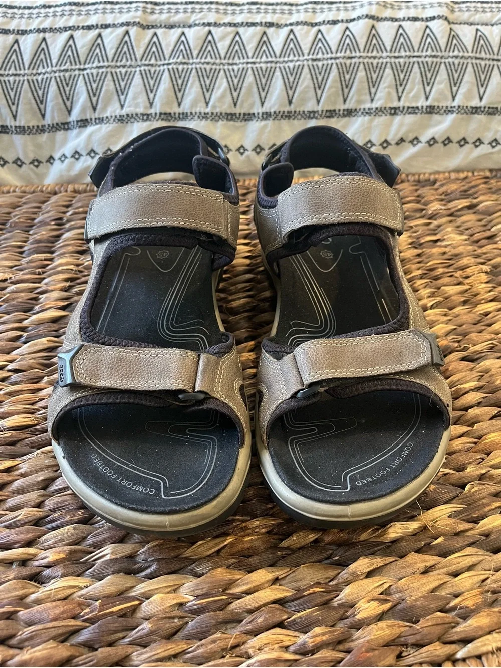 Ecco Yucatan Sport Sandals Men’s Size 45 US 11/11.5 Leather Hiking Comfort Strap